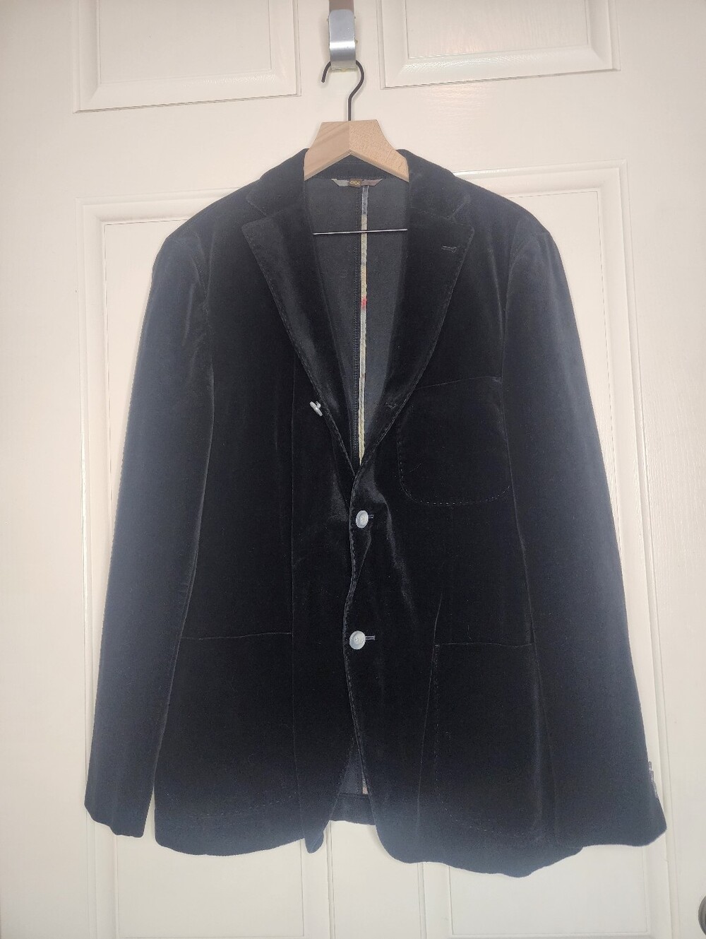 Kroon Black Velvet Blazer Sport Coat Jacket Mens Size 40 Regular